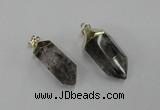 NGP1903 13*30mm - 15*38mm faceted nuggets green phantom quartz pendants