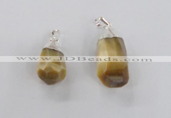 NGP1915 14*30mm - 15*35mm faceted nuggets golden tiger eye pendants