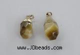 NGP1916 14*30mm - 15*35mm faceted nuggets golden tiger eye pendants