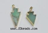 NGP1918 16*30mm - 20*38mm arrowhead australia chrysoprase pendants