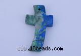 NGP192 31*52mm cross lapis & chrysocolla gemstone pendant jewelry