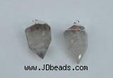 NGP1934 18*35mm - 20*40mm faceted nuggets white crystal pendants