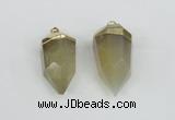 NGP1938 18*35mm - 20*40mm faceted nuggets yellow phantom quartz pendants