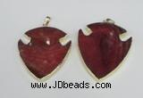 NGP1962 47*57mm arrowhead agate gemstone pendants wholesale