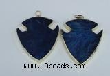 NGP1964 47*57mm arrowhead agate gemstone pendants wholesale