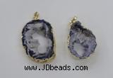 NGP1970 25*40mm - 30*50mm freeform druzy agate gemstone pendants