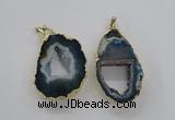 NGP1971 25*40mm - 30*50mm freeform druzy agate gemstone pendants