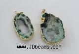 NGP1972 25*40mm - 30*50mm freeform druzy agate gemstone pendants