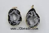 NGP1973 25*40mm - 30*50mm freeform druzy agate gemstone pendants