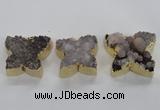 NGP1991 30*35mm - 35*40mm butterfly druzy agate pendants