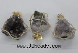 NGP1992 35*40mm - 40*45mm freeform druzy amethyst pendants