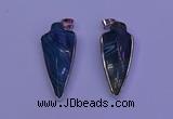 NGP2061 15*40mm - 18*45mm arrowhead striped agate pendants