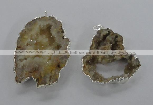 NGP2101 40*50mm - 55*65mm freeform druzy agate gemstone pendants