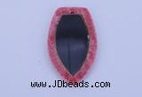 NGP211 30*50mm fashion dyed rhodochrosite & black stone pendant