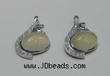 NGP2125 22*35mm agate gemstone pendants with crystal pave alloy settings