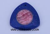 NGP213 45*45mm fashion dyed rhodochrosite & lapis lazuli gemstone pendant