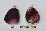 NGP2217 30*40mm - 40*45mm freeform druzy agate gemstone pendants