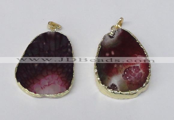 NGP2217 30*40mm - 40*45mm freeform druzy agate gemstone pendants