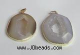 NGP2221 30*40mm - 40*45mm freeform druzy agate gemstone pendants