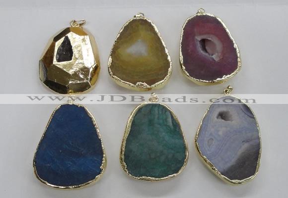 NGP2247 30*40mm - 40*45mm freeform druzy agate gemstone pendants