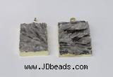 NGP2249 30*40mm - 40*45mm rectangle druzy agate gemstone pendants