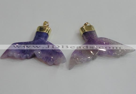 NGP2270 38*55mm - 40*60mm fishtail agate gemstone pendants