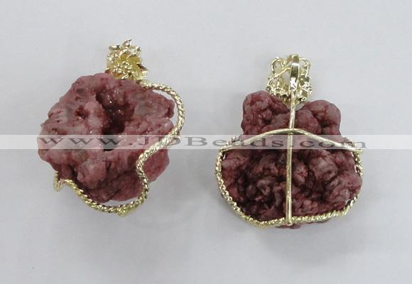 NGP2279 35*45mm - 45*50mm freeform druzy agate gemstone pendants