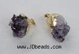 NGP2290 18*25mm - 22*30mm nuggets druzy amethyst pendants