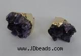 NGP2291 25*30mm - 30*35mm nuggets druzy amethyst pendants