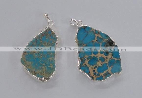 NGP2301 30*40mm - 40*50mm freeform sea sediment jasper pendants