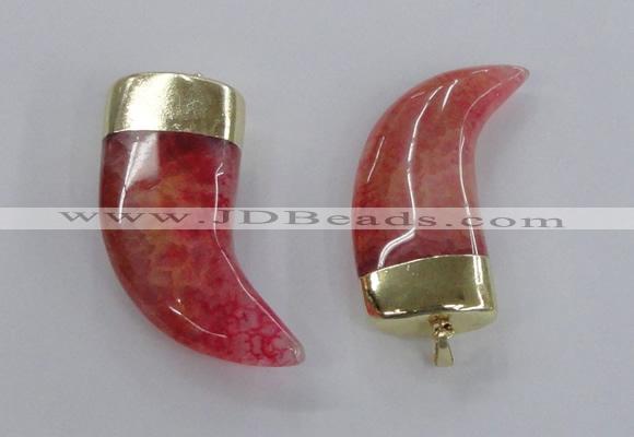 NGP2310 25*60mm - 28*65mm oxhorn agate gemstone pendants