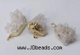 NGP2335 20*30mm - 25*35mm nuggets druzy quartz pendants