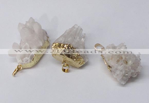 NGP2335 20*30mm - 25*35mm nuggets druzy quartz pendants