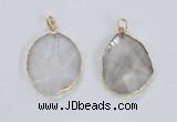 NGP2352 25*35mm - 35*45mm freeform quartz gemstone pendants