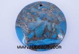 NGP236 7*40mm dyed golden turquoise & pyrite gemstone pendants