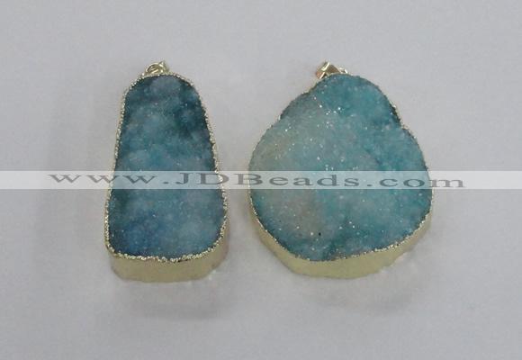 NGP2365 25*40mm - 35*45mm freefrom druzy agate pendants