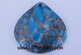 NGP237 40*40mm dyed golden turquoise & pyrite gemstone pendants