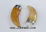 NGP2377 20*48mm - 22*50mm oxhorn agate gemstone pendants