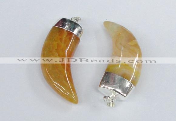 NGP2377 20*48mm - 22*50mm oxhorn agate gemstone pendants