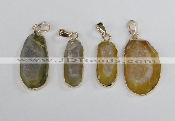 NGP2391 12*25mm - 20*30mm freeform druzy agate pendants