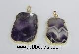 NGP2393 25*35mm - 30*45mm freeform dogtooth amethyst pendants