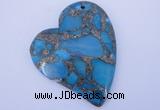 NGP242 39*47mm dyed golden turquoise & pyrite gemstone pendants