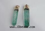 NGP2422 10*45mm - 12*55mm sticks dyed white crystal pendants