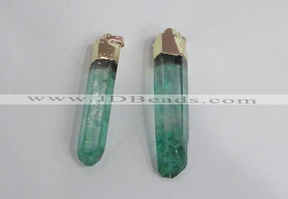 NGP2422 10*45mm - 12*55mm sticks dyed white crystal pendants