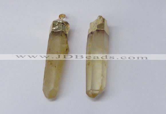 NGP2425 15*50mm - 18*65mm sticks dyed white crystal pendants