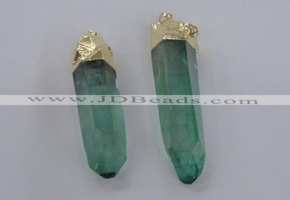 NGP2429 15*50mm - 18*65mm sticks dyed white crystal pendants