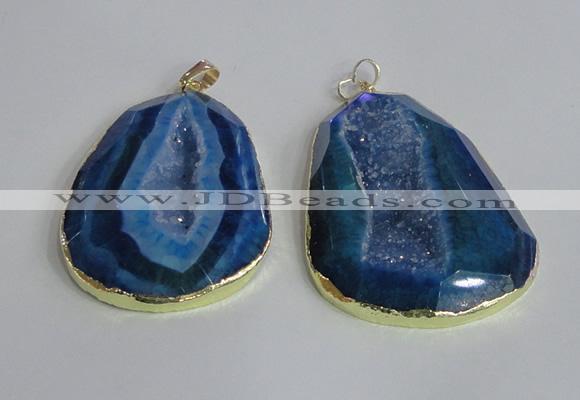 NGP2435 30*40mm - 40*45mm freeform druzy agate pendants wholesale