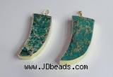 NGP2443 18*40mm - 20*50mm horn sea sediment jasper pendants