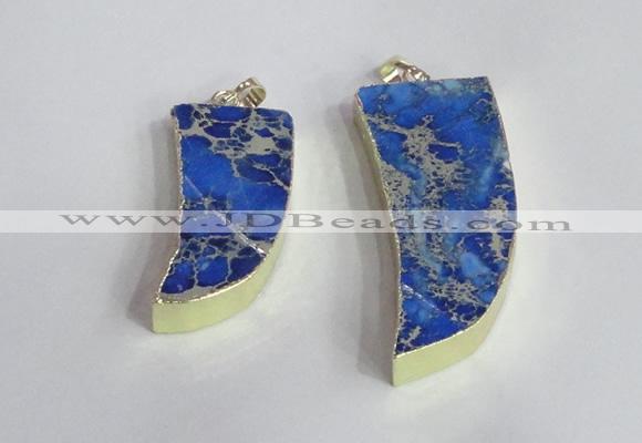 NGP2444 18*40mm - 20*50mm horn sea sediment jasper pendants