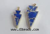 NGP2452 18*38mm - 22*45mm arrowhead sea sediment jasper pendants